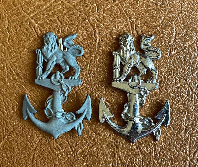SA NAVY CADET BADGES (TWO) SOLD TOGETHER- NO LUGS