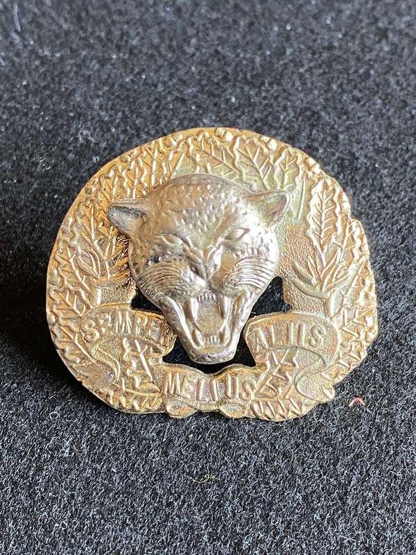 6 SA INFANTRY TRAINING UNIT BI/METAL CAP BADGE-VOIDED TYPE-APPROVED IN 1986- 2 X SCREW LUGS