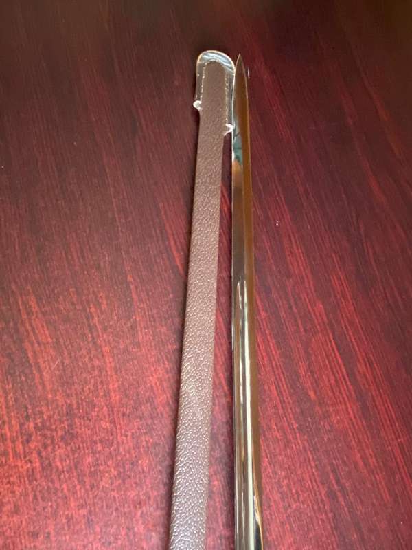 SADF ARMY,CEREMONIAL SWORD WITH LEATHER SCABBARD,NUMBERED 2359,MADE BY SOLINGEN GERMANY-VERY GOOD CO