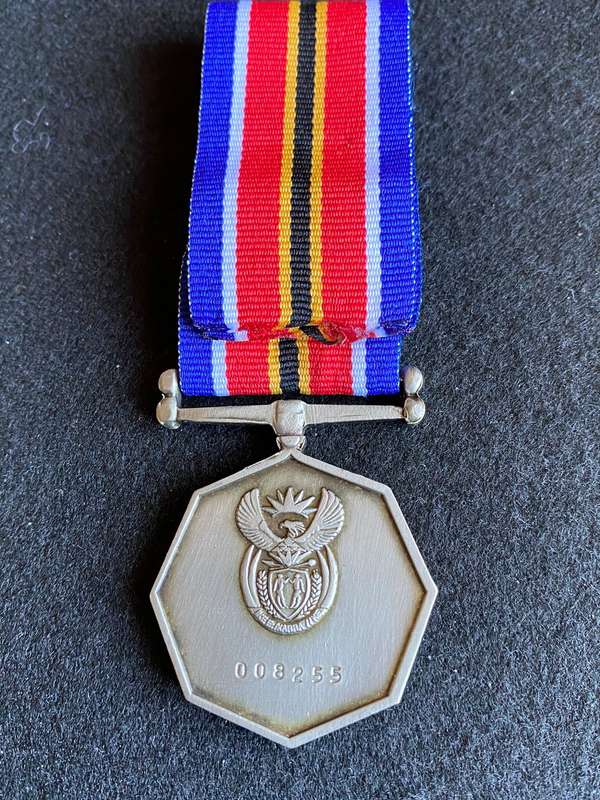 SANDF TSHUMELO IKATELEHO MEDAL-FULL SIZE-NUMBERED