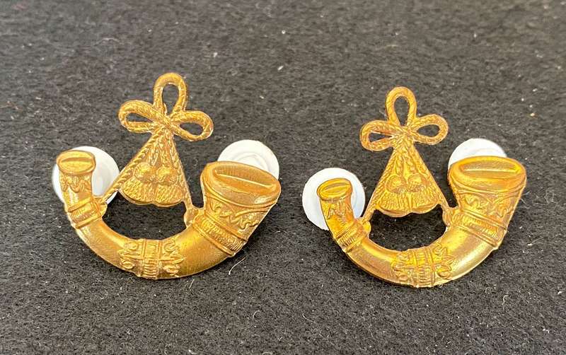 ARMY BUGLERS BADGE PAIR-GILT-PINS INTACT