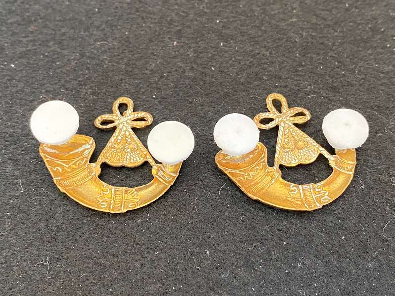 ARMY BUGLERS BADGE PAIR-GILT-PINS INTACT