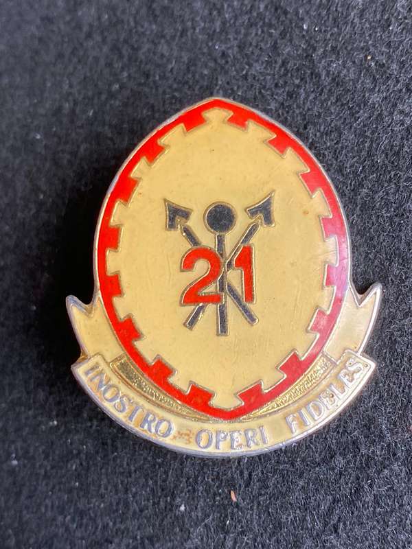 21 BATTALION BERET BADGE-WORN 1989-2003- 2 X SCREW LUGS