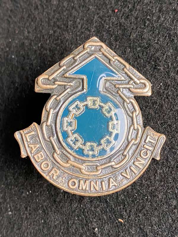 LOG COMMAND HQ CAP BADGE-WORN FROM 1987-2003- 2 X SCREW LUGS