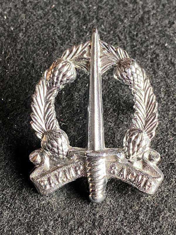 SACMP CAP BADGE-CHROME -WORN FROM 1970'S- 2 X SCREW LUGS