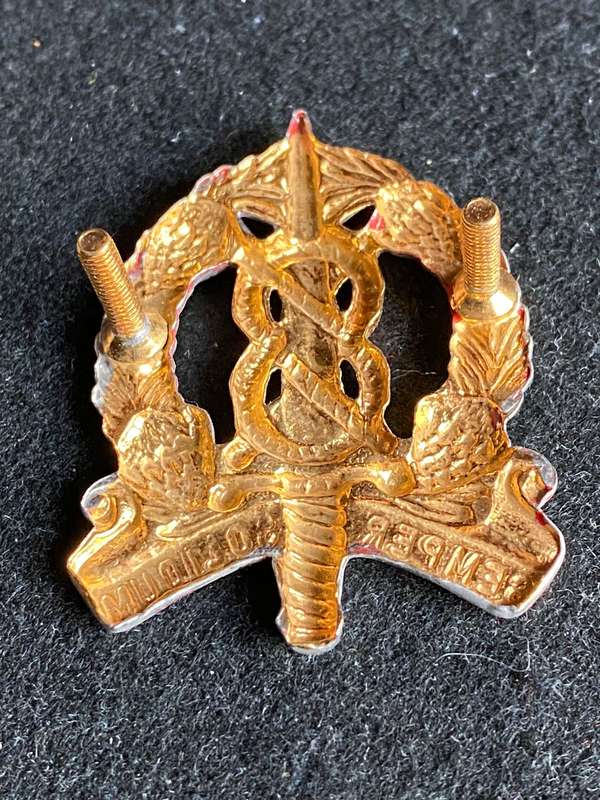 SACMP SCHOOL CAP BADGE-WORN 1986-2003- 2 X SCREW LUGS