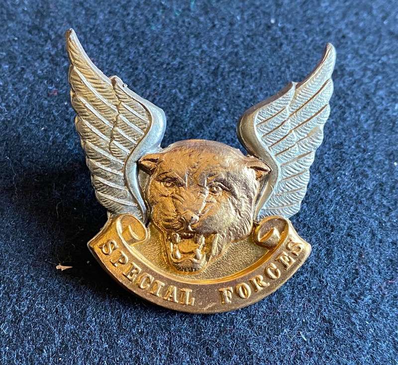 TRANSKEI SPECIAL FORCES CAP BADGE- 2 LUGS