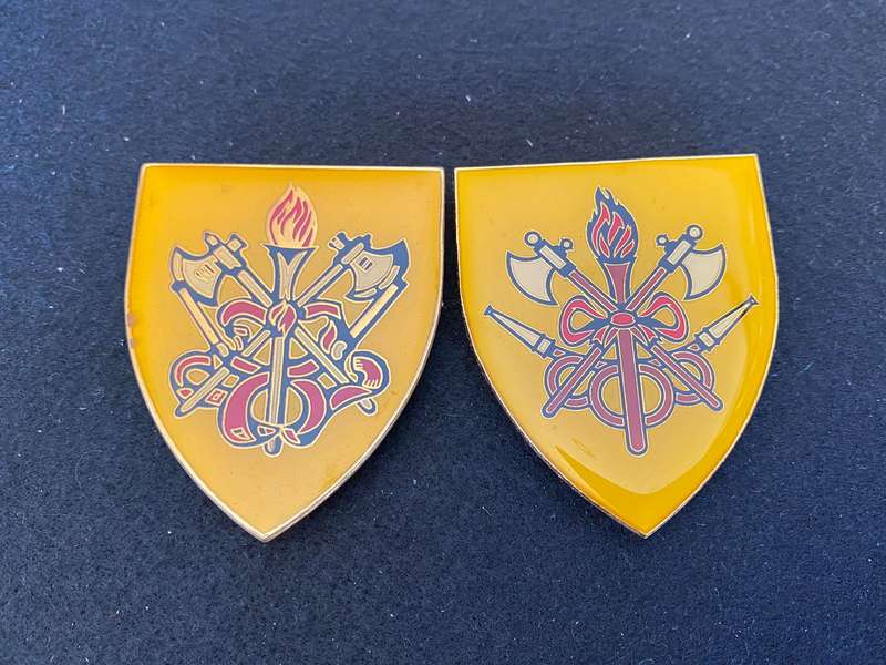 SA FIRE BRIGADE FLASH PAIR- PINS INTACT