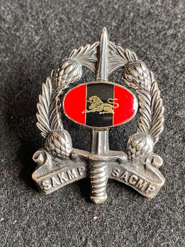 EASTERN TRANSVAAL COMMAND PROVOST UNIT CAP BADGE-APPROVED 1988- 2 X SCREW LUGS
