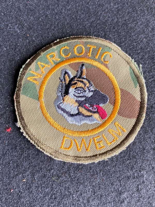 NARCOTIC DOG HANDLER PATCH ON CAMO