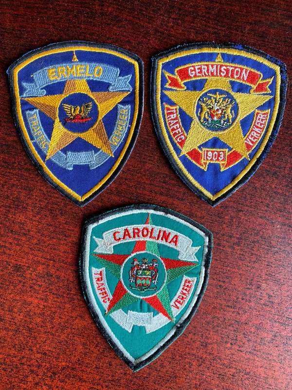 VINTAGE TRAFFIC PATCHES- 3 SOLD TOGETHER