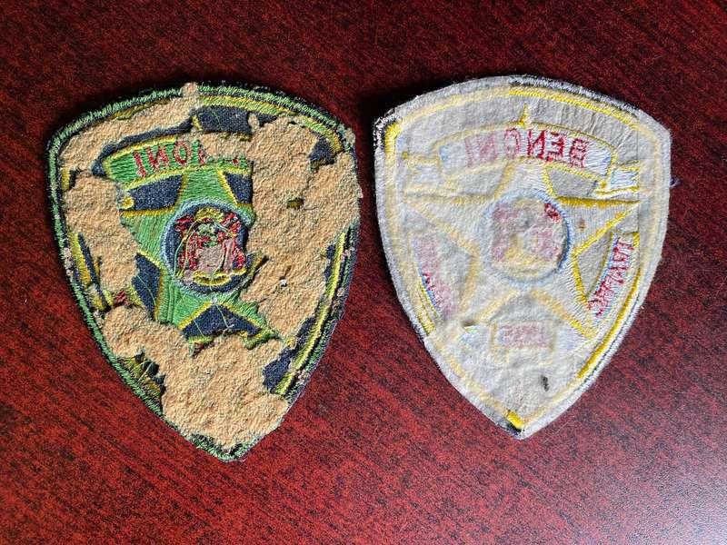 VINTAGE TRAFFIC PATCHES -PAIR