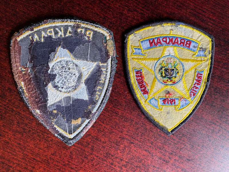 VINTAGE TRAFFIC PATCHES-2 SOLD TOGETHER