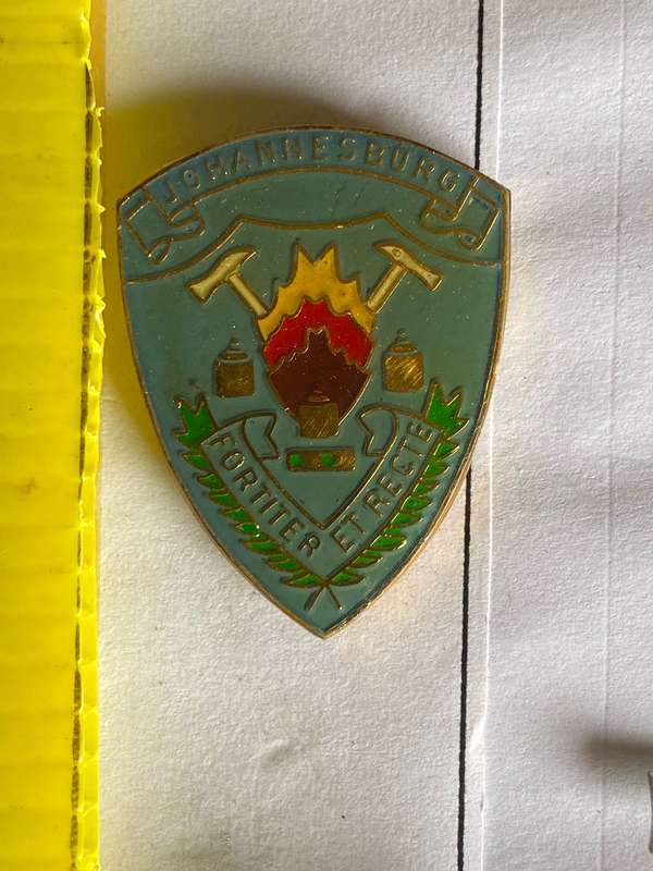 JOHANNESBURG FIRE BRIGADE BADGES AND RANKS-SOLD TOGETHER