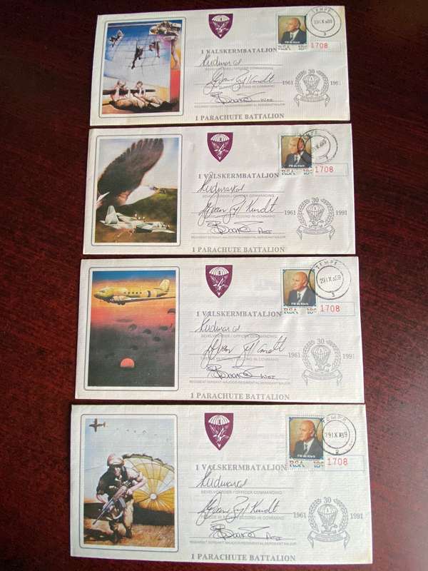 1 PARACHUTE BATTALION FIRST DAY COVERS- 4 SOLD TOGETHER