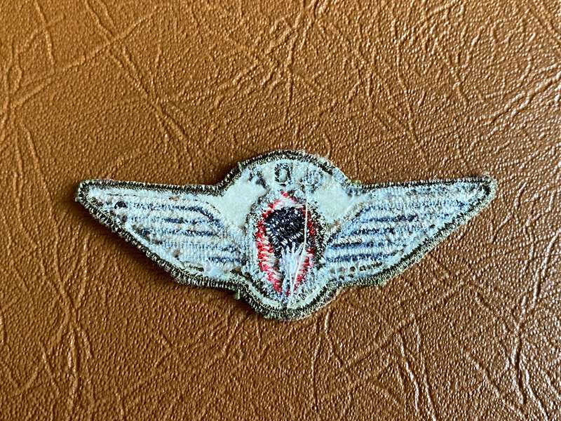BOTSWANA FREE FALL PARA WING SILVER LUREX EMBROIDERED