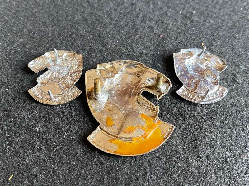 121 BATTALION CHROME CAP AND COLLARS-APPROVED 1980-LUGS + PINS COMPLETE