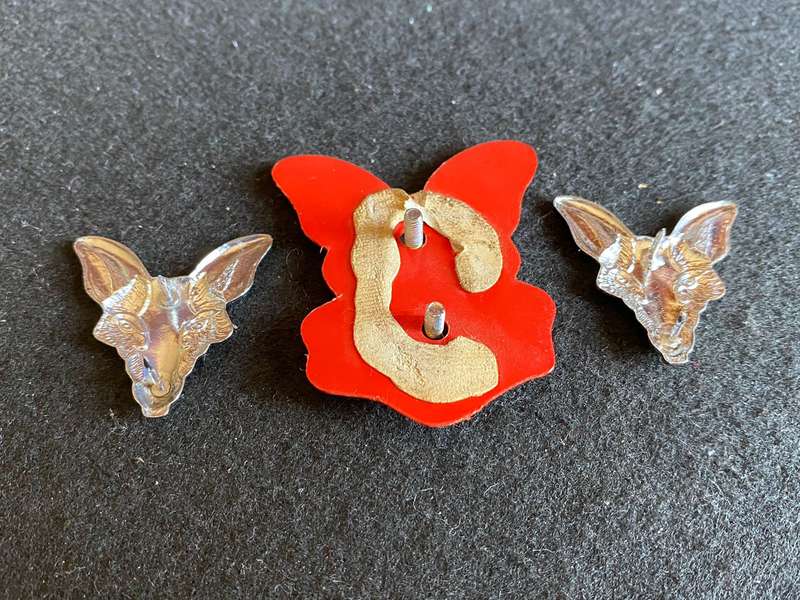 SA INTELLIGENCE CORPS CHROMED CAP AND COLLARS-LUGS + PINS INTACT