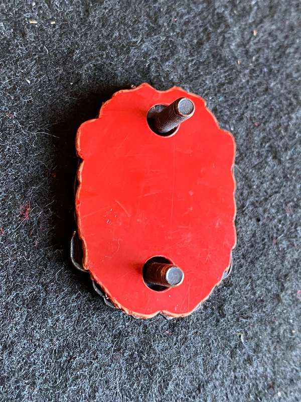 SA ARMY INTELLIGENCE SCHOOL BI/METAL CAP BADGE-APPROVED IN 1986- 2 LUGS