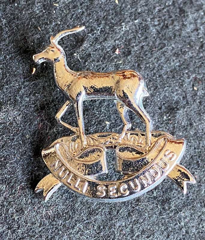 PRETORIA REGT. CHROME COLLAR BADGE-WORN POST 1976-PINS INTACT