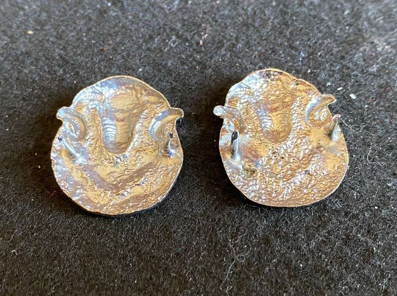 REGT. GROOT KAROO CHROMED COLLAR BADGE PAIR-WORN POST 1964-PINS COMPLETE
