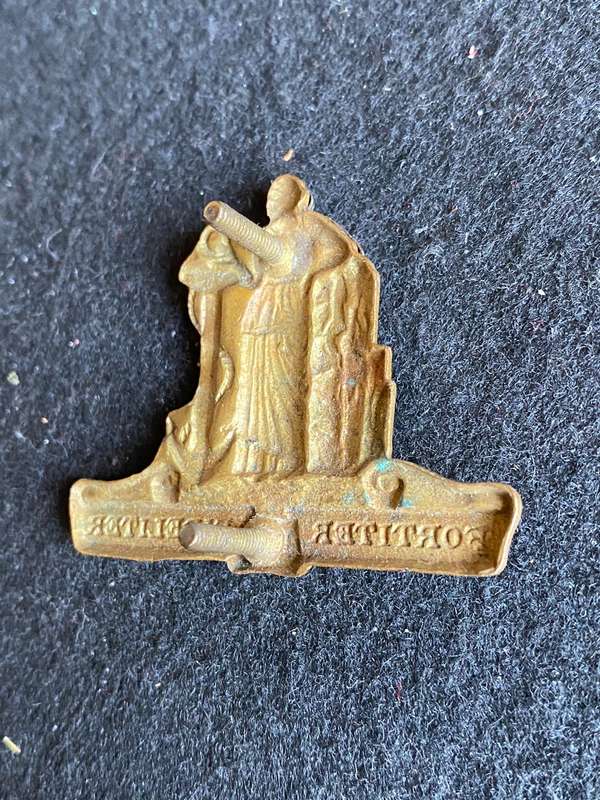 SA CAPE CORPS BI/METAL CAP BADGE-APPROVED 1973-LUGS COMPLETE