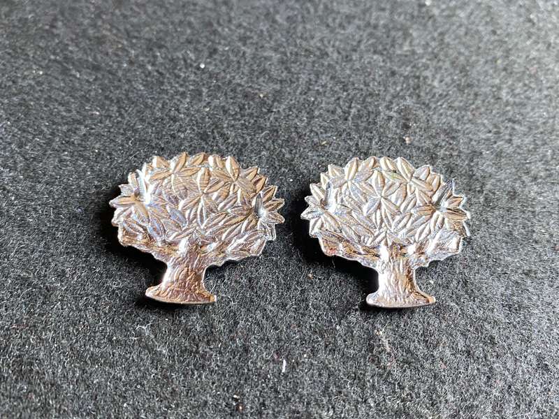 REGT. VRYSTAAT COLLAR BADGE PAIR-WORN POST 1976-PINS INTACT
