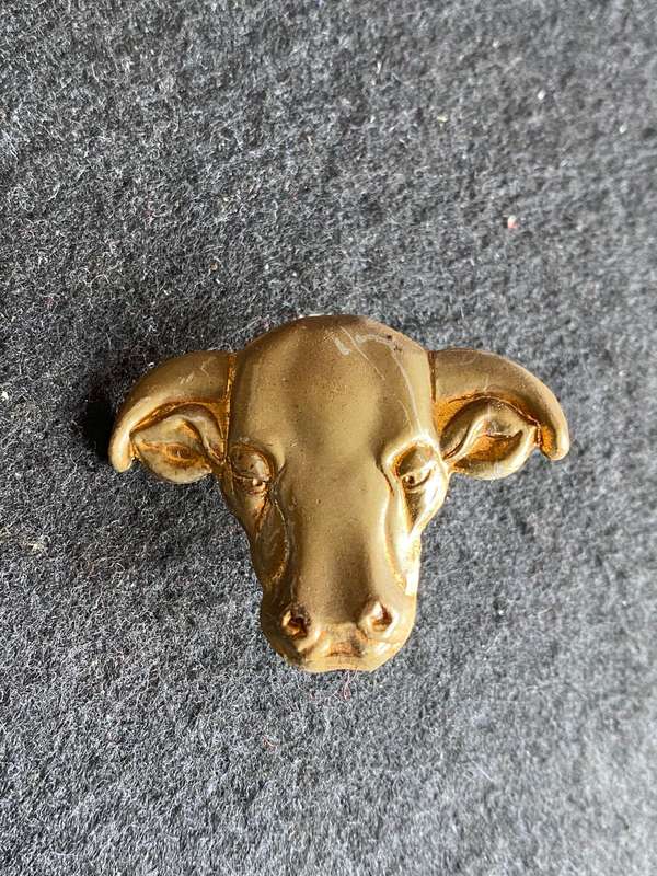 TRANSKEI DEFENCE FORCE- GILDING METAL CAP BADGE- 2 LUGS