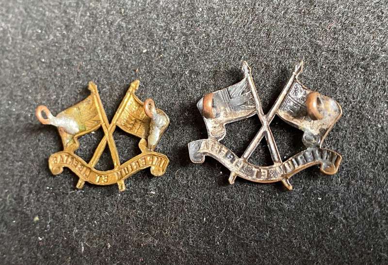 IMPERIAL LIGHT HORSE COLLAR BADGE PAIR-WORN 1939-45-LUGS INTACT
