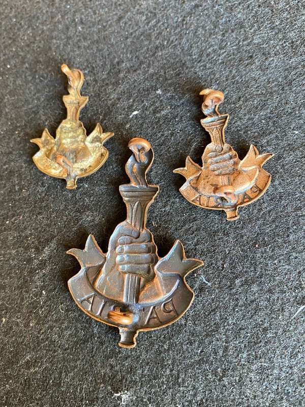 YOUTH TRAINING BRIGADE CAP AND COLLARS-WORN 1941-1946-LUGS COMPLETE