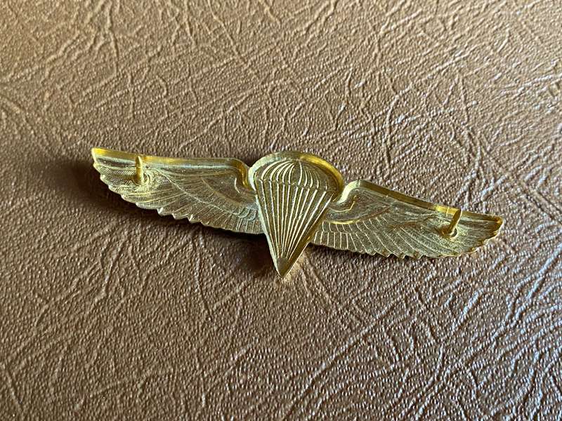 ZAMBIAN BASIC STATIC LINE PARA WINGS-BLUE CENTRE WITH GILT WINGS-1970'S-80'S