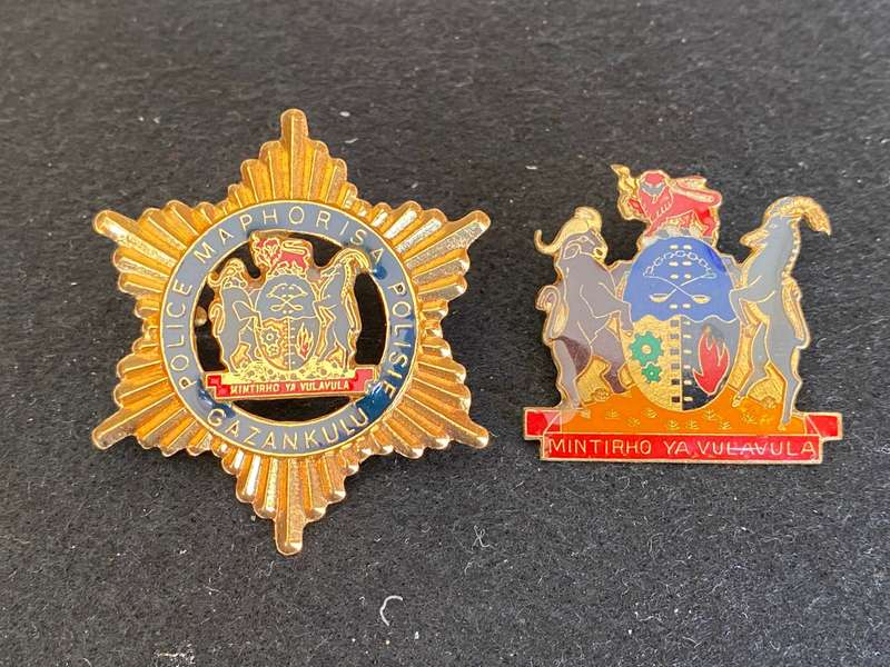GAZANKULU POLICE OFFICERS CAP AND RANK BADGE- LUGS+ PINS COMPLETE
