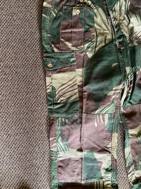 RHODESIAN CAMO TROUSERS,PLEASE LOOK AT PICTURES FOR SIZE,REINFORCED BACKSIDE-PIPE LENGTH 72CM-THIS T