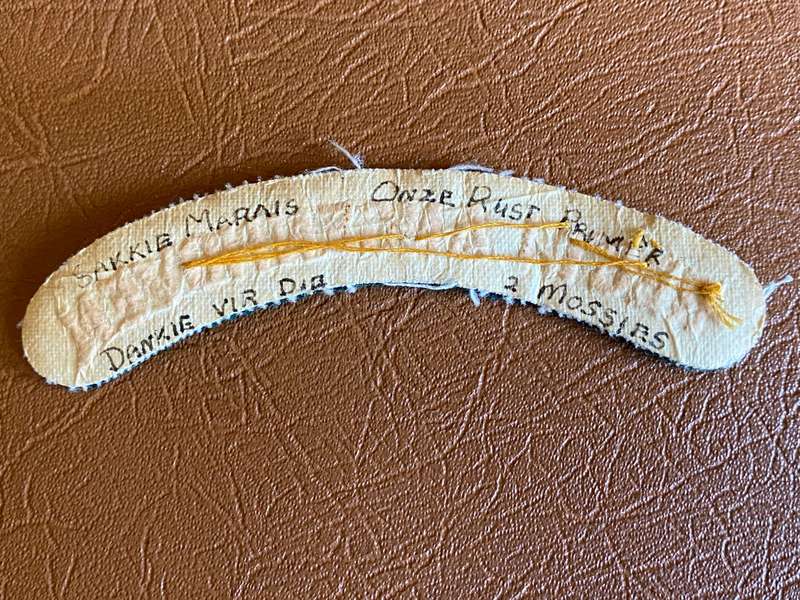 REGT. LANGENHOVEN, CLOTH TITLE