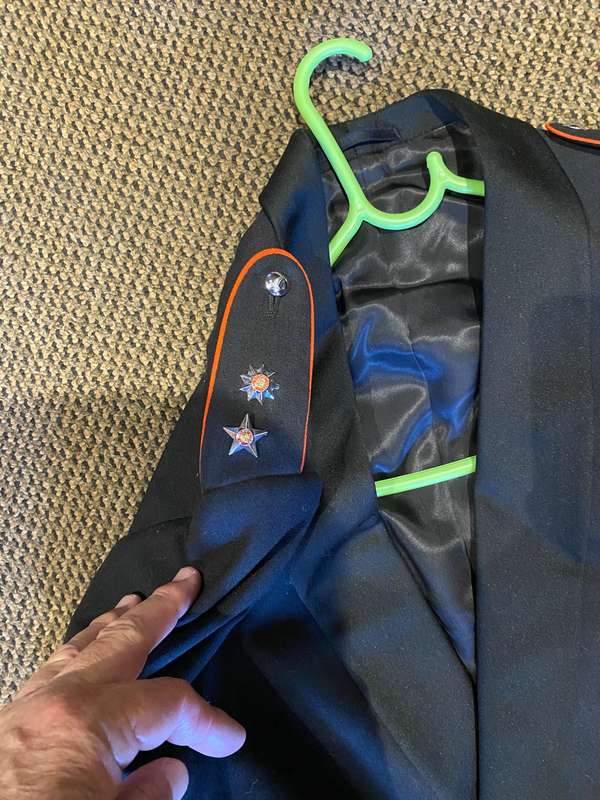 SA ARMY MESS DRESS JACKET-SIZE MEDIUM-MEASURES 50 CM ARMPIT TO ARMPIT-SOLD WITH 2X TROUSERS,BOTH SIZ