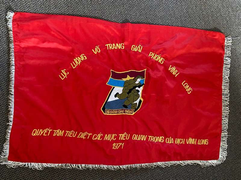 Original Vietnam Period-Victong Patriotic Banner-Measures 108x75cm.