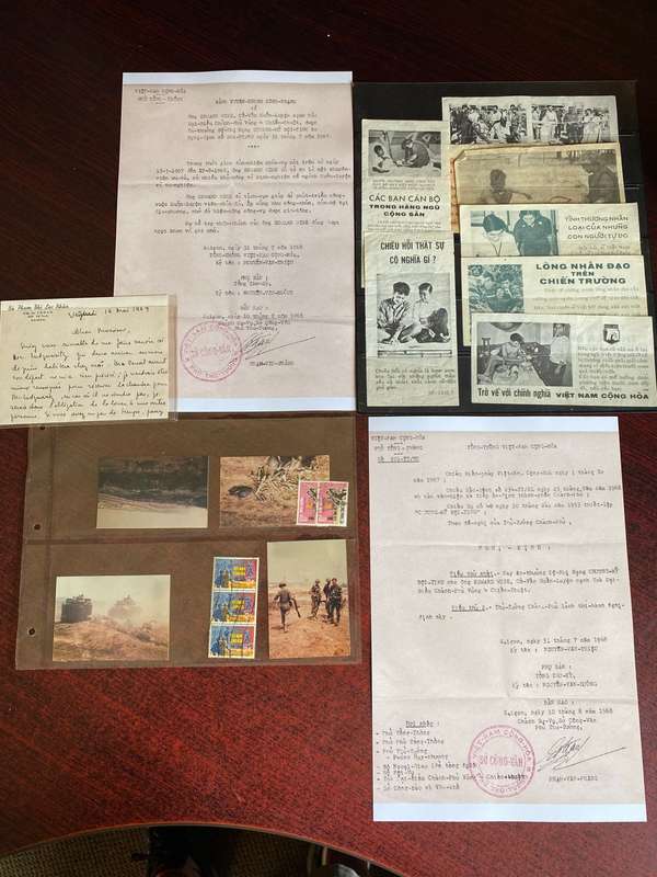 ORIGINAL PHOTOS,DOCUMENTS AND STAMPS FROM THE VIETNAM WAR-SOLD TOGETHER AS ONE LOT