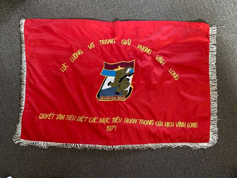 Original Vietnam Period-Victong Patriotic Banner-Measures 108x75cm.