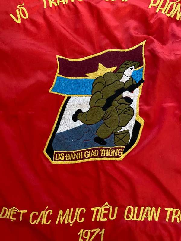 Original Vietnam Period-Victong Patriotic Banner-Measures 108x75cm.