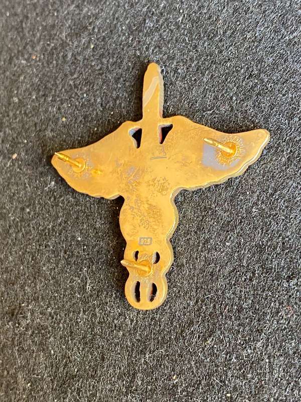OPS MEDIC SILVER(MARKED) BREAST BADGE-APPROVED 1993- 3 PINS