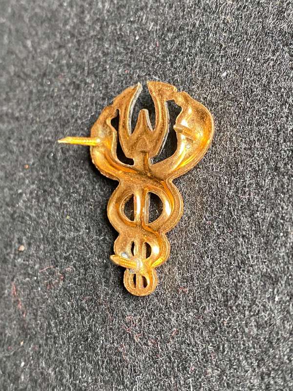 SAMS, BI/METAL WELFARE OFFICERS BREAST BADGE-APPROVED 1975- 3 PINS