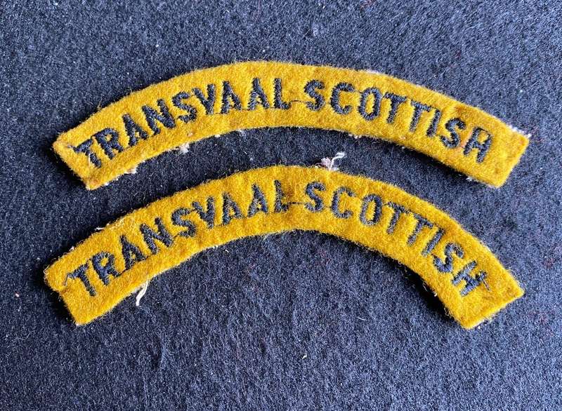 1ST BN. TRANSVAAL SCOTTISH TITLE PAIR-WORN FROM 1947-1990'S