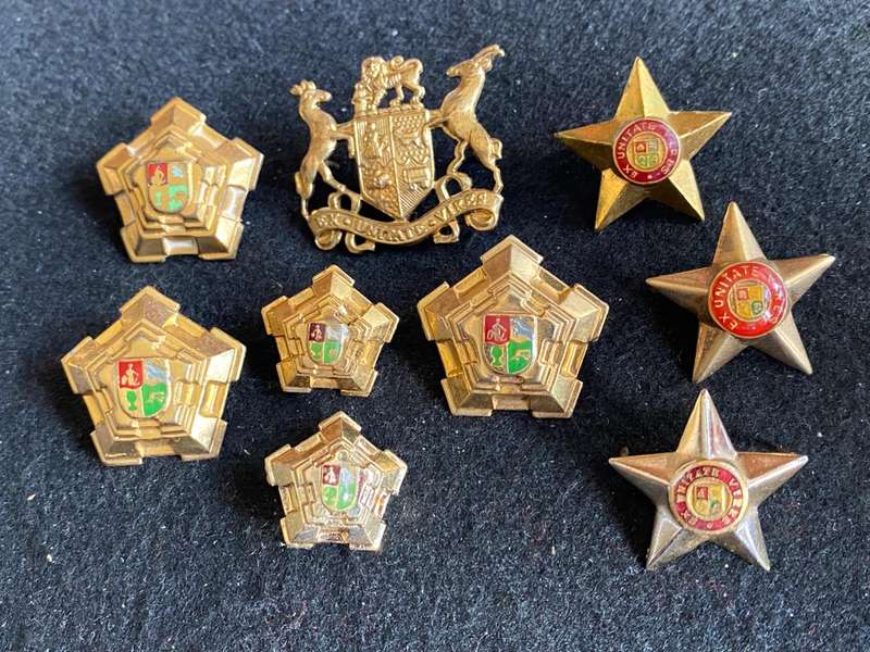 MIXED LOT OF RANKS-WORN 1960'S-1970'S- 9 SOLD TOGETHER
