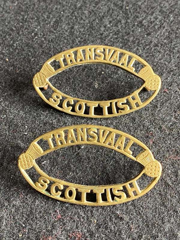 TRANSVAAL SCOTTISH TITLE PAIR-WORN 1913-1945-LUGS INTACT
