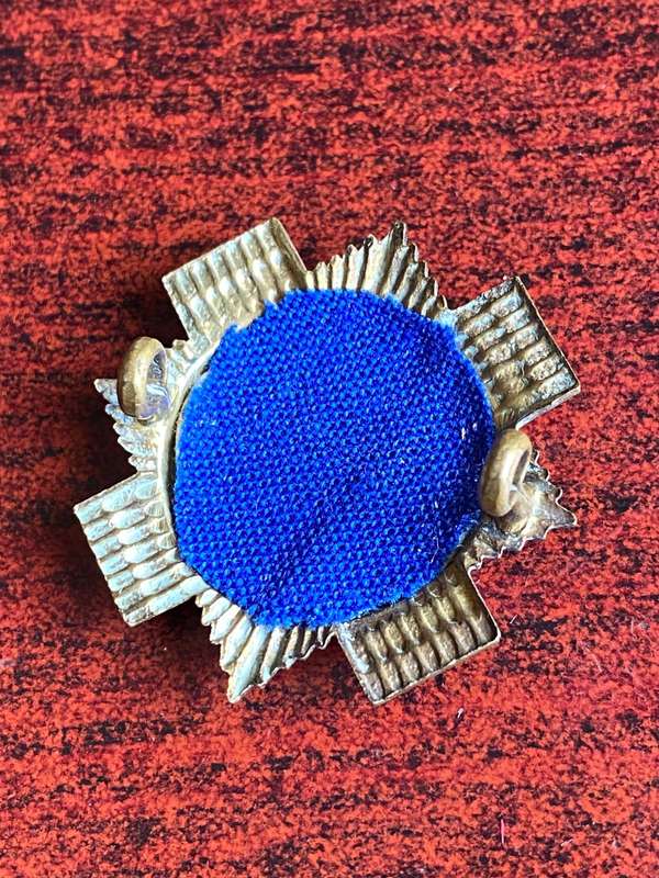 TRANSVAAL SCOTTISH GILT CAP BADGE-WORN 1913- 32- 2 LUGS