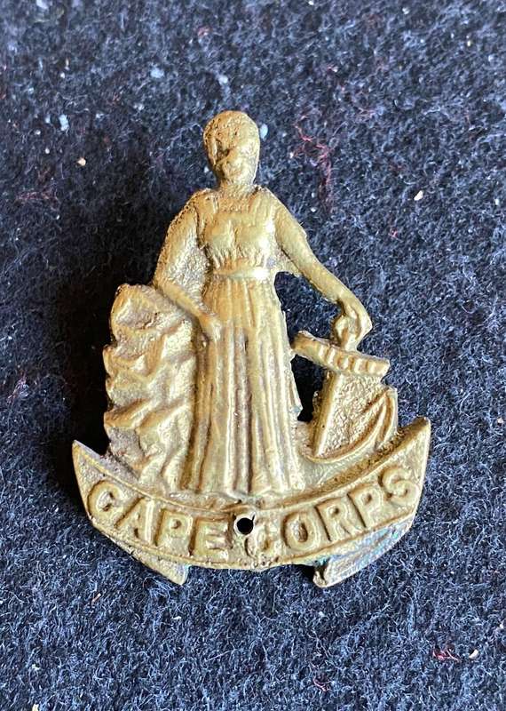 CAPE CORPS CAP BADGE-WORN 1915-1919- ONE LUG