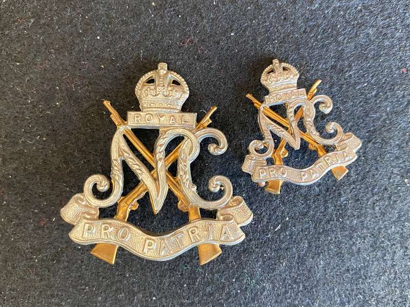 ROYAL NATAL CARBINEERS CAP AND COLLAR-WORN 1930'S-1964-LUGS + PINS INTACT