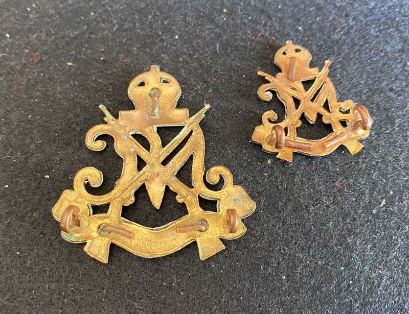 ROYAL NATAL CARBINEERS CAP AND COLLAR-WORN 1930'S-1964-LUGS + PINS INTACT