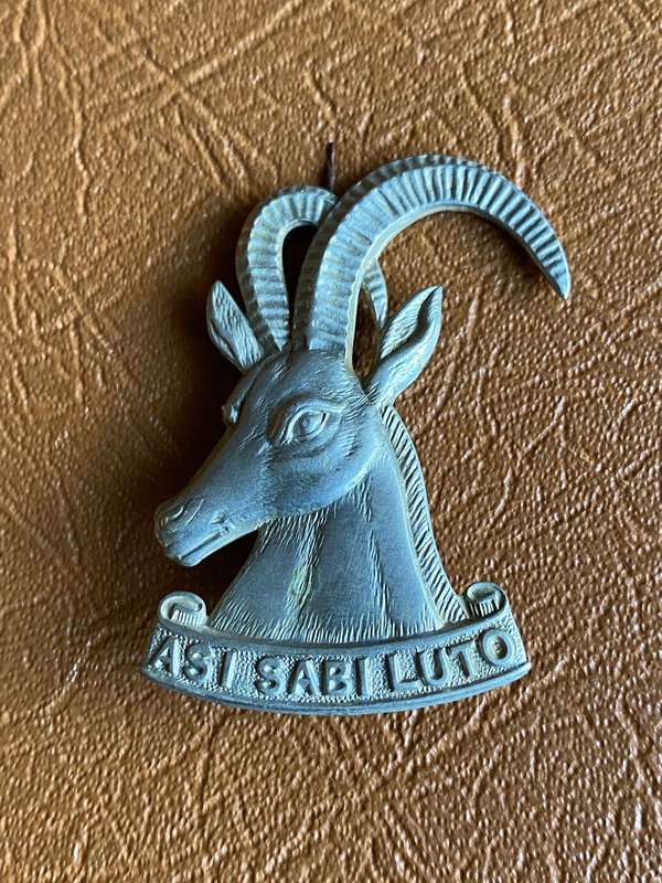 SOUTHERN RHODESIA ARMOURED CAR REGT. CAP BADGE-WORN 1948-56-FIRMIN LONDON MAKERS STAMP