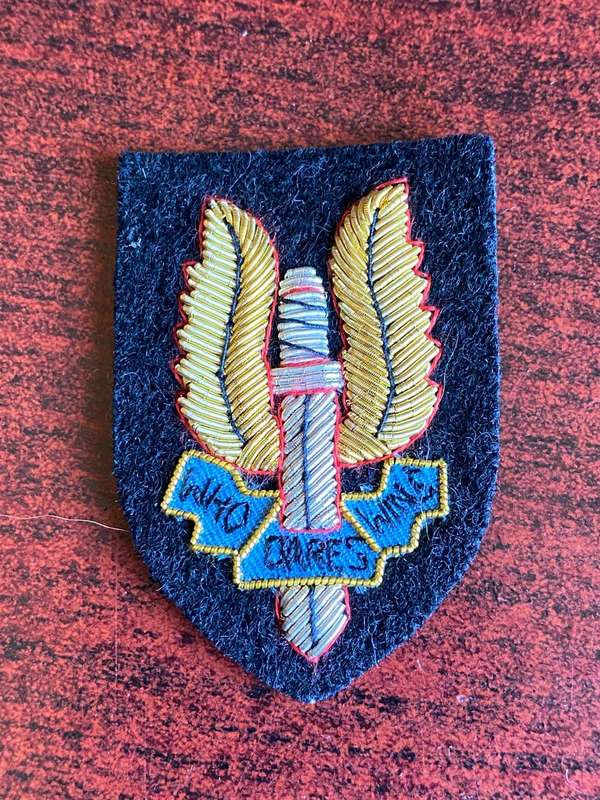 ORIGINAL NEW ZEALAND SAS OFFICERS BERET BADGE-BULLION WIRE EMBROIDERED